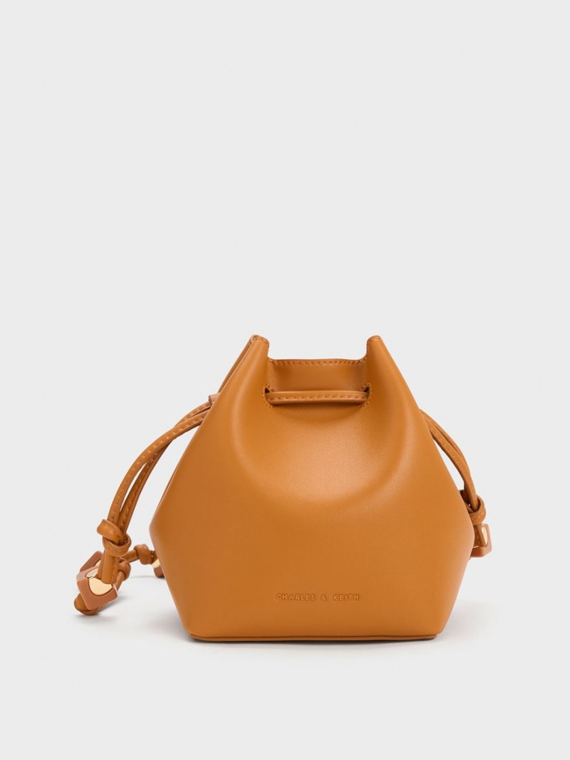 Charles And Keith Cube Knotted Bucket Bags Orange | PHILIPPINES M847