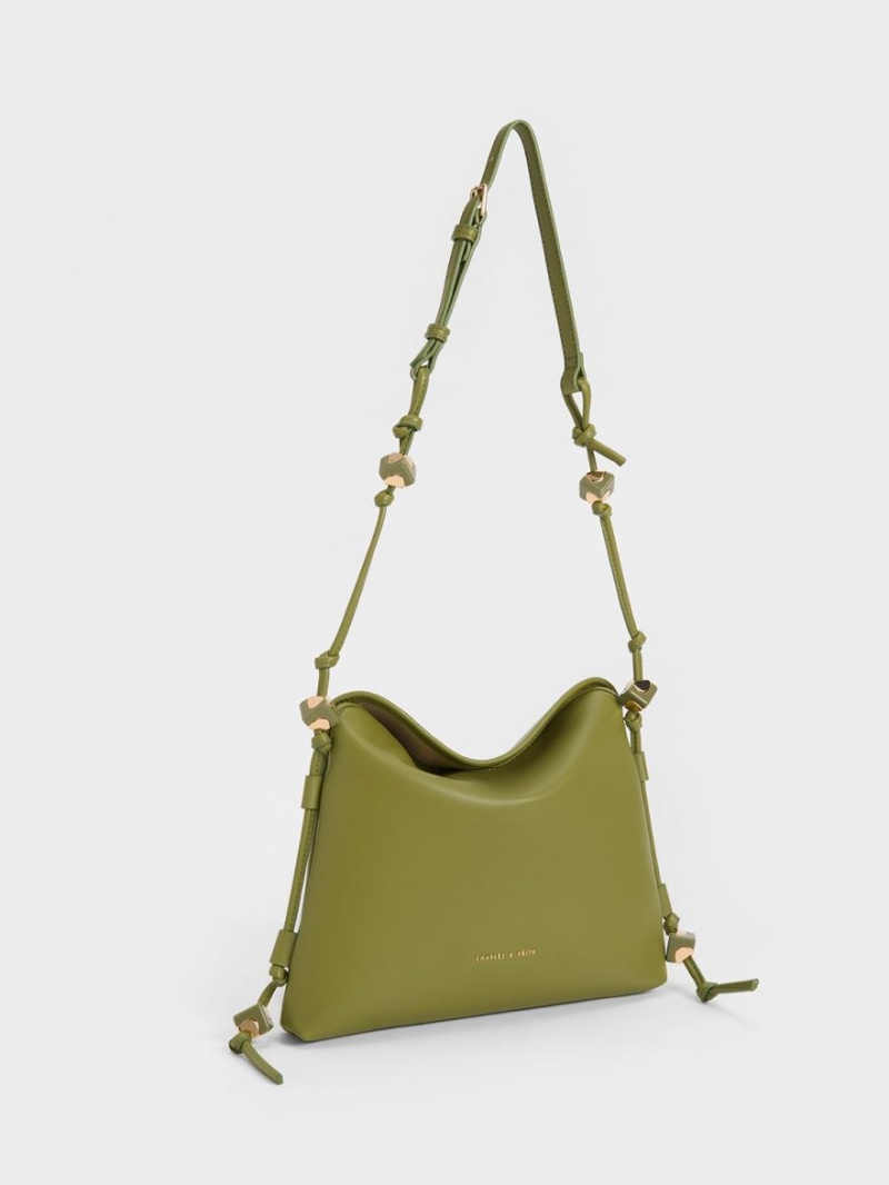 Charles And Keith Cube Knotted Hobo Bag Olive | PHILIPPINES Y187