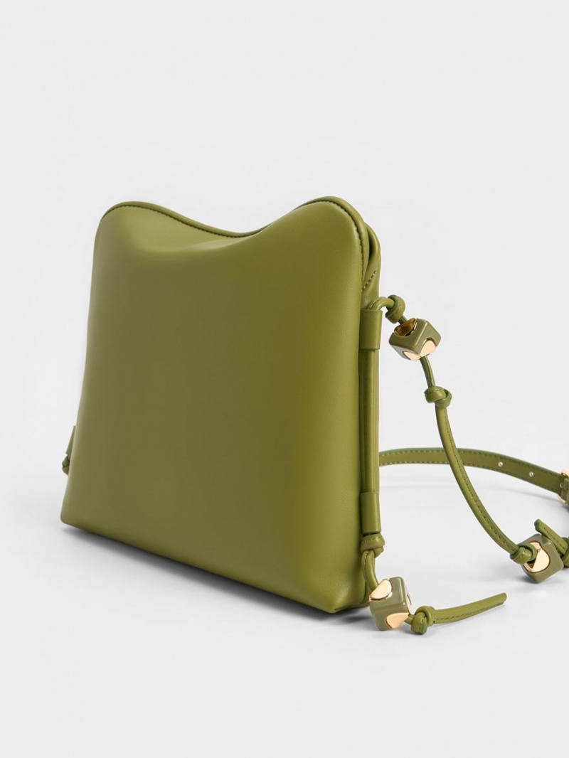 Charles And Keith Cube Knotted Hobo Bag Olive | PHILIPPINES Y187