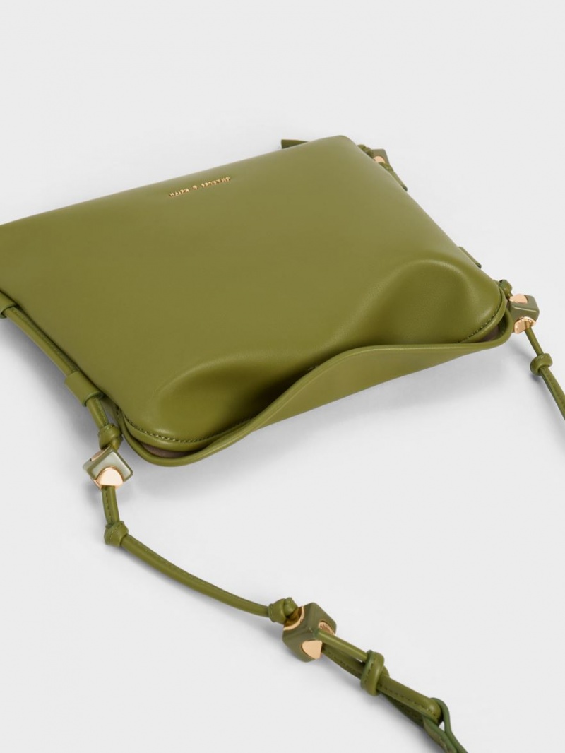 Charles And Keith Cube Knotted Hobo Bag Olive | PHILIPPINES Y187