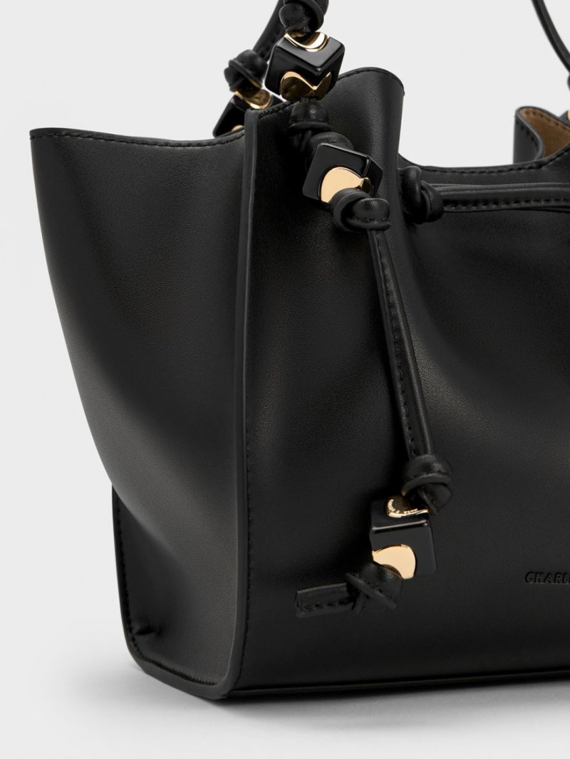 Charles And Keith Cube Trapeze Tote Bags Black | PHILIPPINES R089