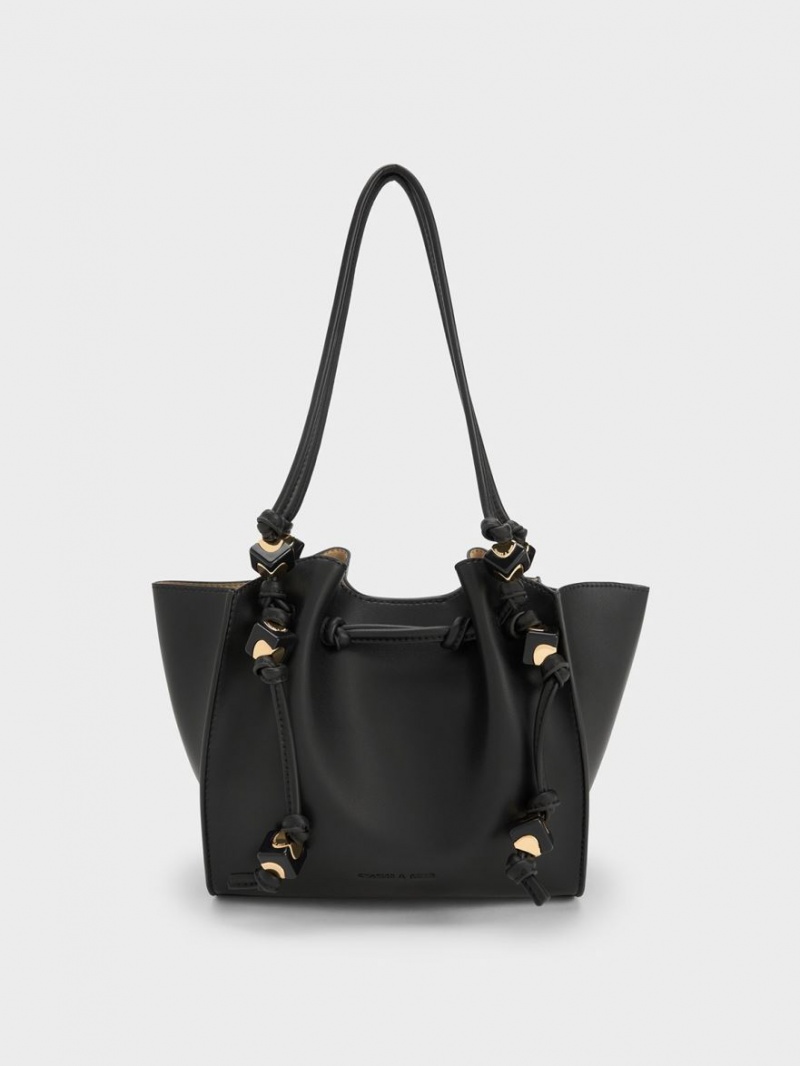 Charles And Keith Cube Trapeze Tote Bags Black | PHILIPPINES R089