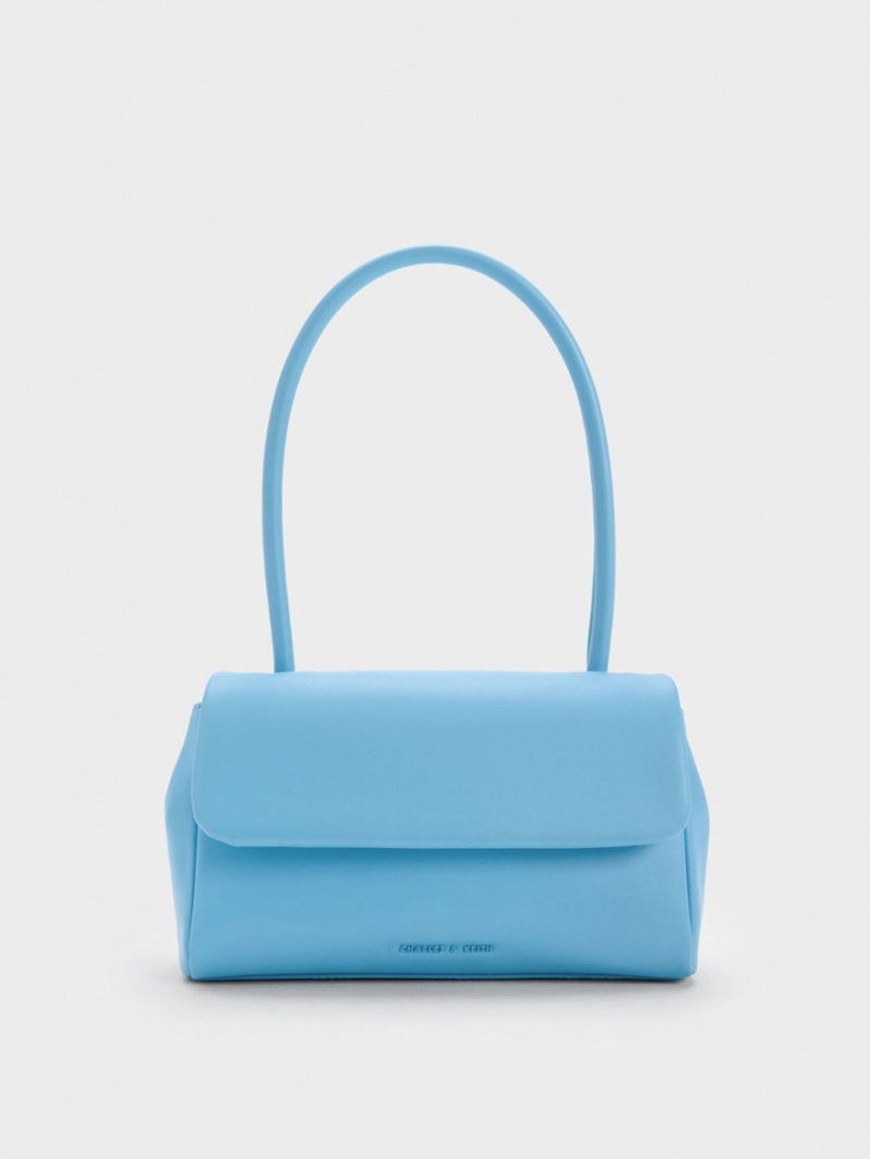 Charles And Keith Curved Handle Shoulder Bags Blue | PHILIPPINES T159