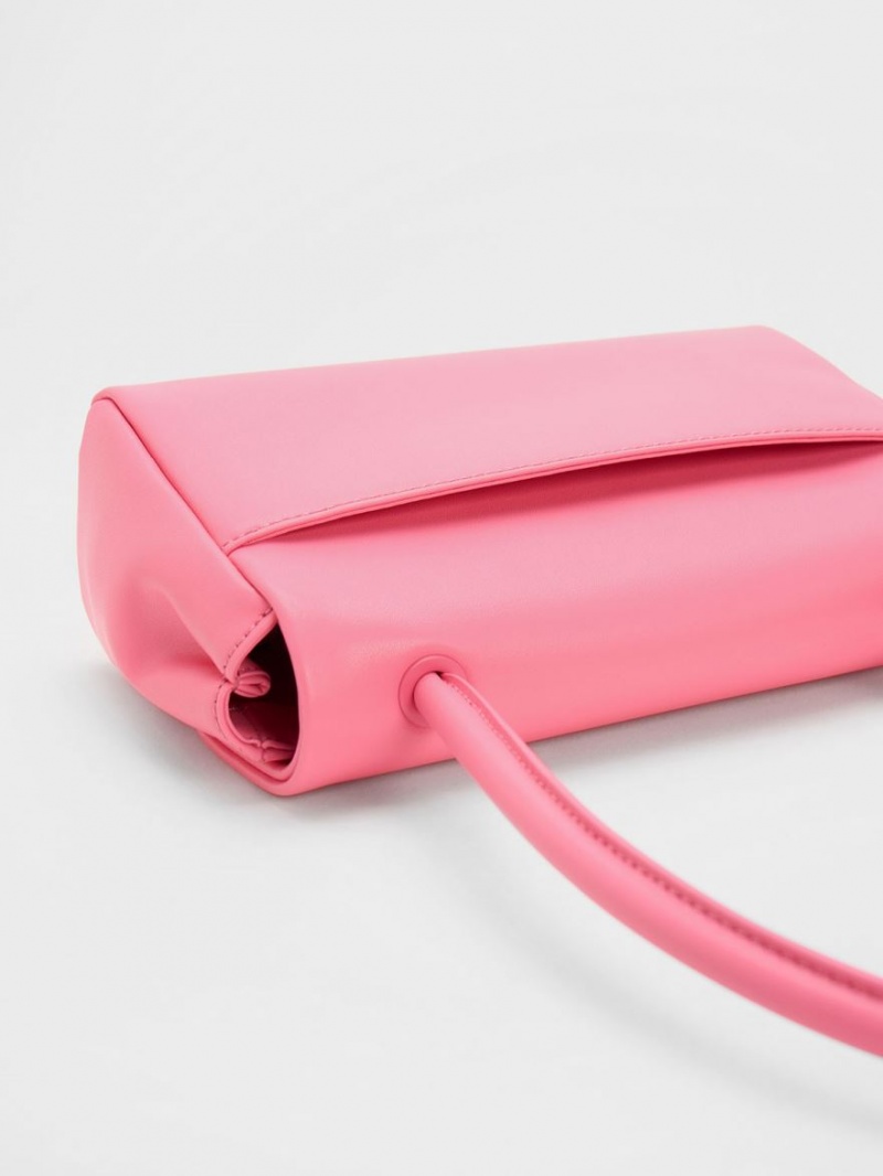 Charles And Keith Curved Handle Shoulder Bags Pink | PHILIPPINES W963