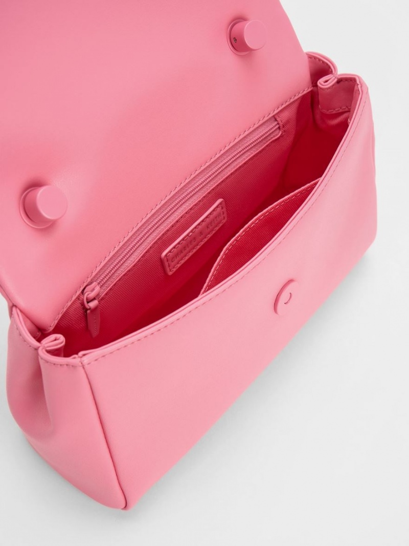 Charles And Keith Curved Handle Shoulder Bags Pink | PHILIPPINES W963