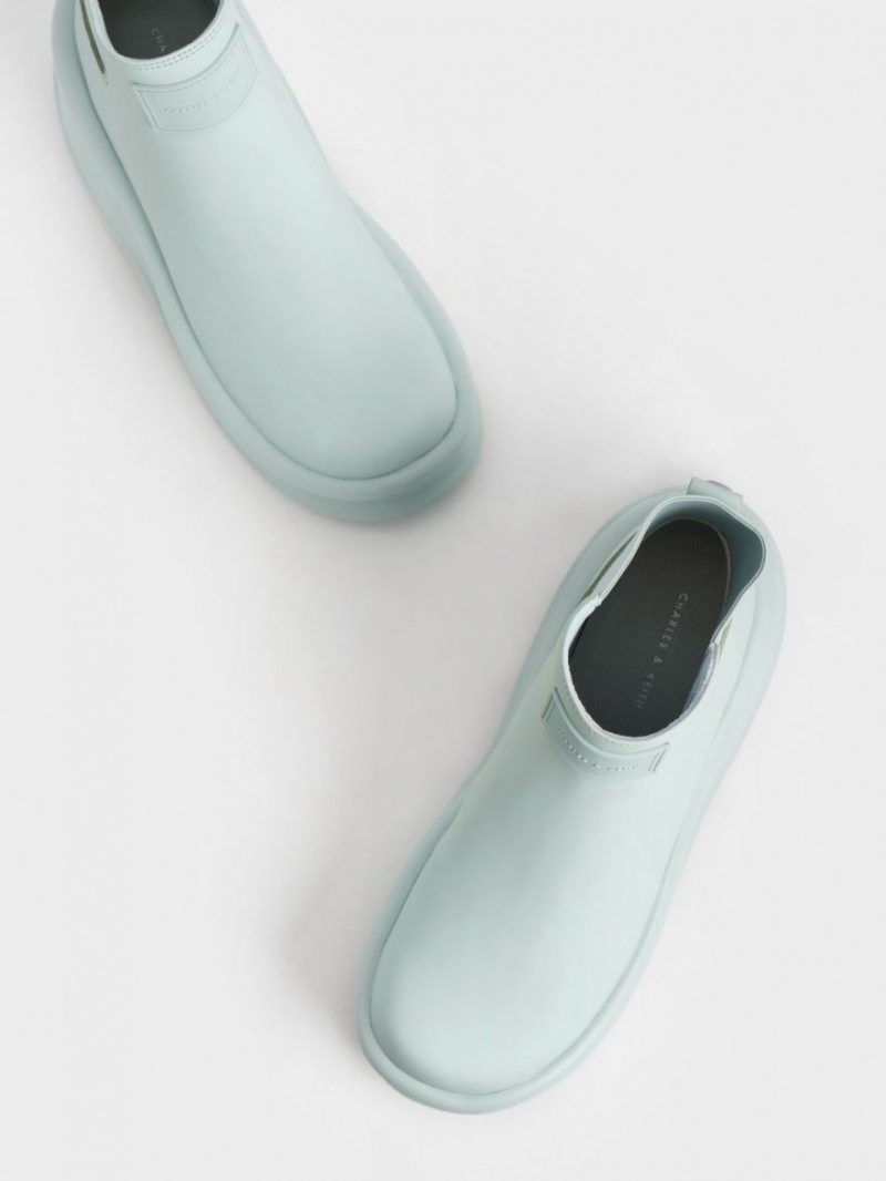 Charles And Keith Curved Platform Ankle Boots Turquoise | PHILIPPINES B193