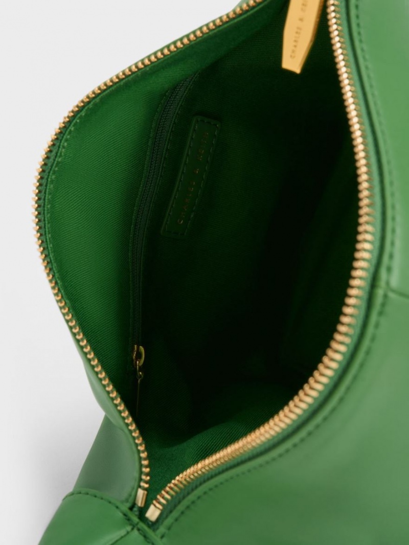 Charles And Keith Daki Chain Handle Hobo Bag Green | PHILIPPINES A081