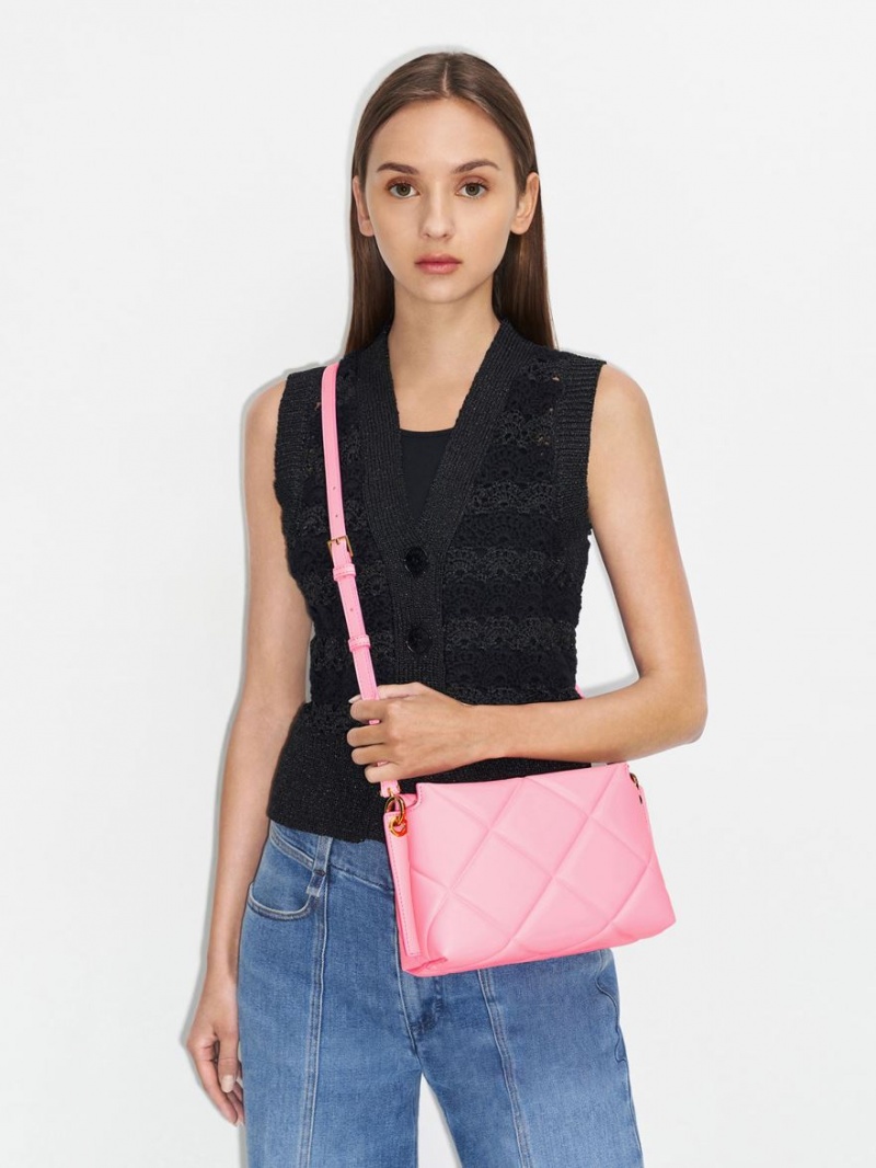 Charles And Keith Danika Chunky Chain Padded Tote Bags Pink | PHILIPPINES R507