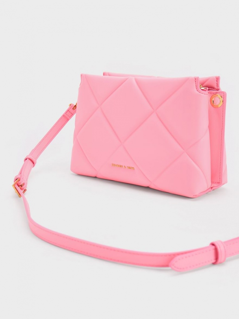 Charles And Keith Danika Chunky Chain Padded Tote Bags Pink | PHILIPPINES R507