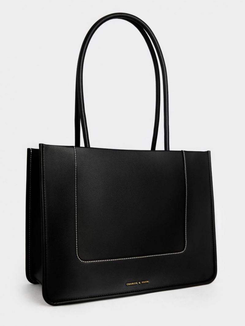 Charles And Keith Daylla Large Tote Bags Black | PHILIPPINES T269