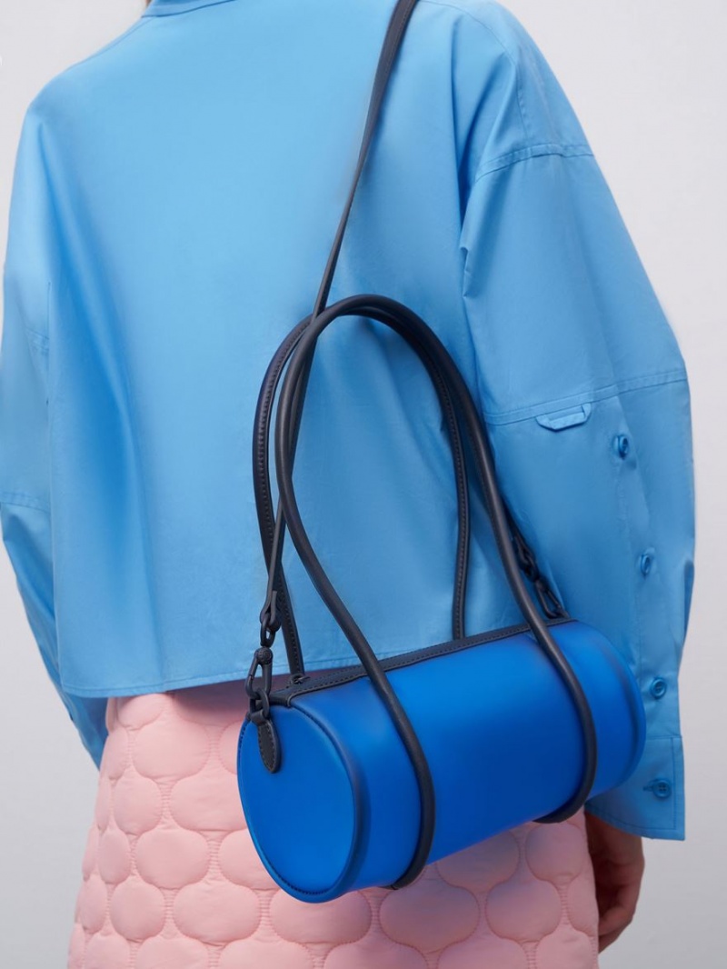 Charles And Keith Double Handle Hobo Bag Blue | PHILIPPINES Y307