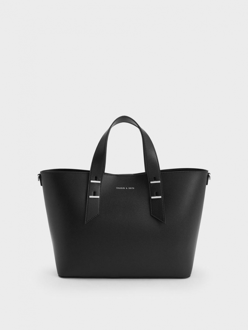 Charles And Keith Double Handle Hobo Bag Black | PHILIPPINES S532