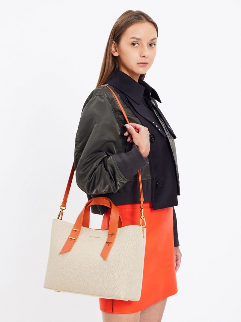 Charles And Keith Double Handle Hobo Bag Orange | PHILIPPINES H157