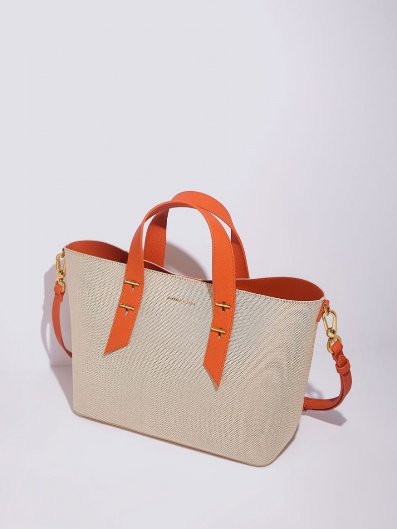 Charles And Keith Double Handle Hobo Bag Orange | PHILIPPINES H157