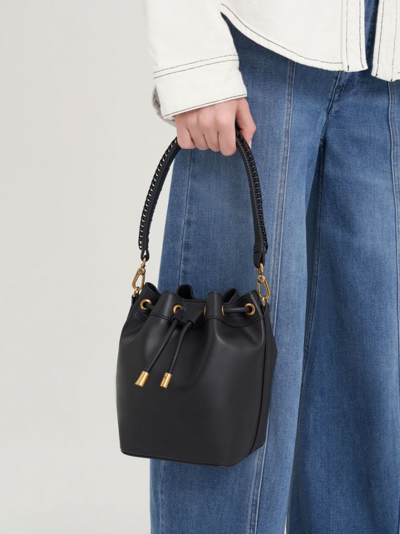 Charles And Keith Drawstring Bucket Bags Black | PHILIPPINES H720