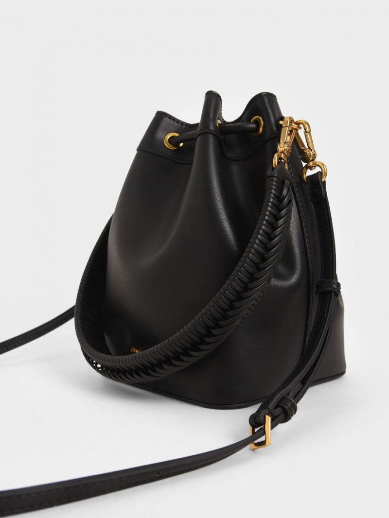 Charles And Keith Drawstring Bucket Bags Black | PHILIPPINES H720