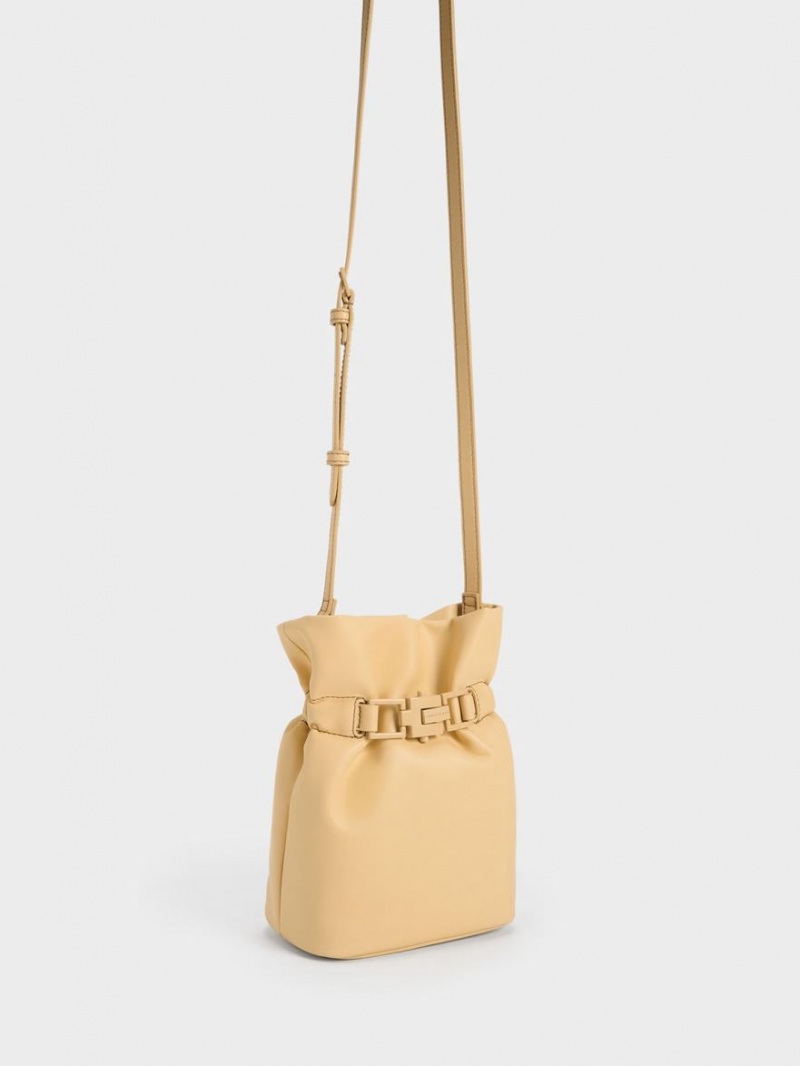 Charles And Keith Dua Bucket Bags Beige | PHILIPPINES S485