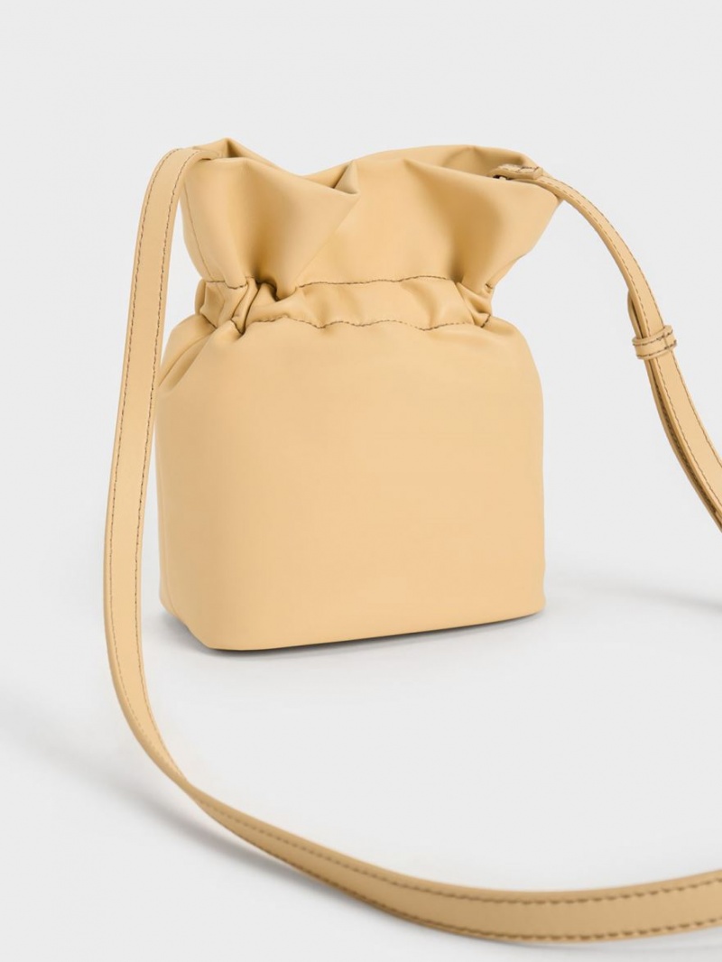 Charles And Keith Dua Bucket Bags Beige | PHILIPPINES S485