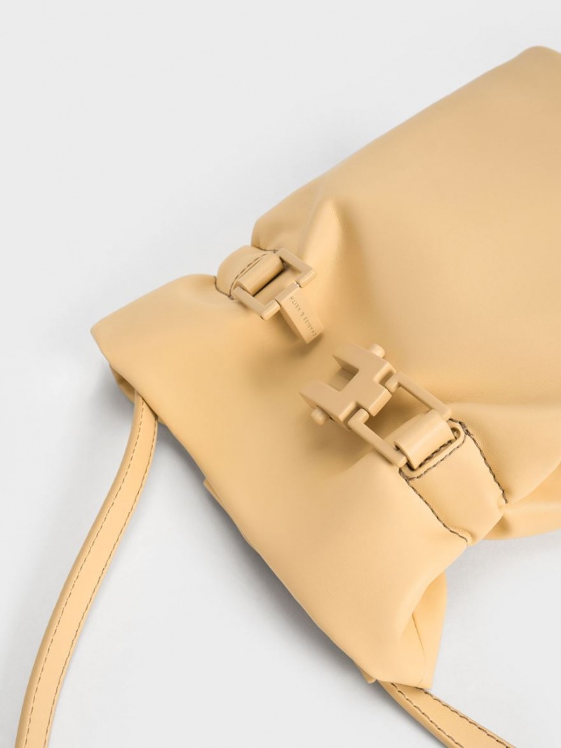 Charles And Keith Dua Bucket Bags Beige | PHILIPPINES S485