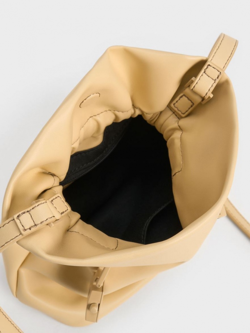 Charles And Keith Dua Bucket Bags Beige | PHILIPPINES S485