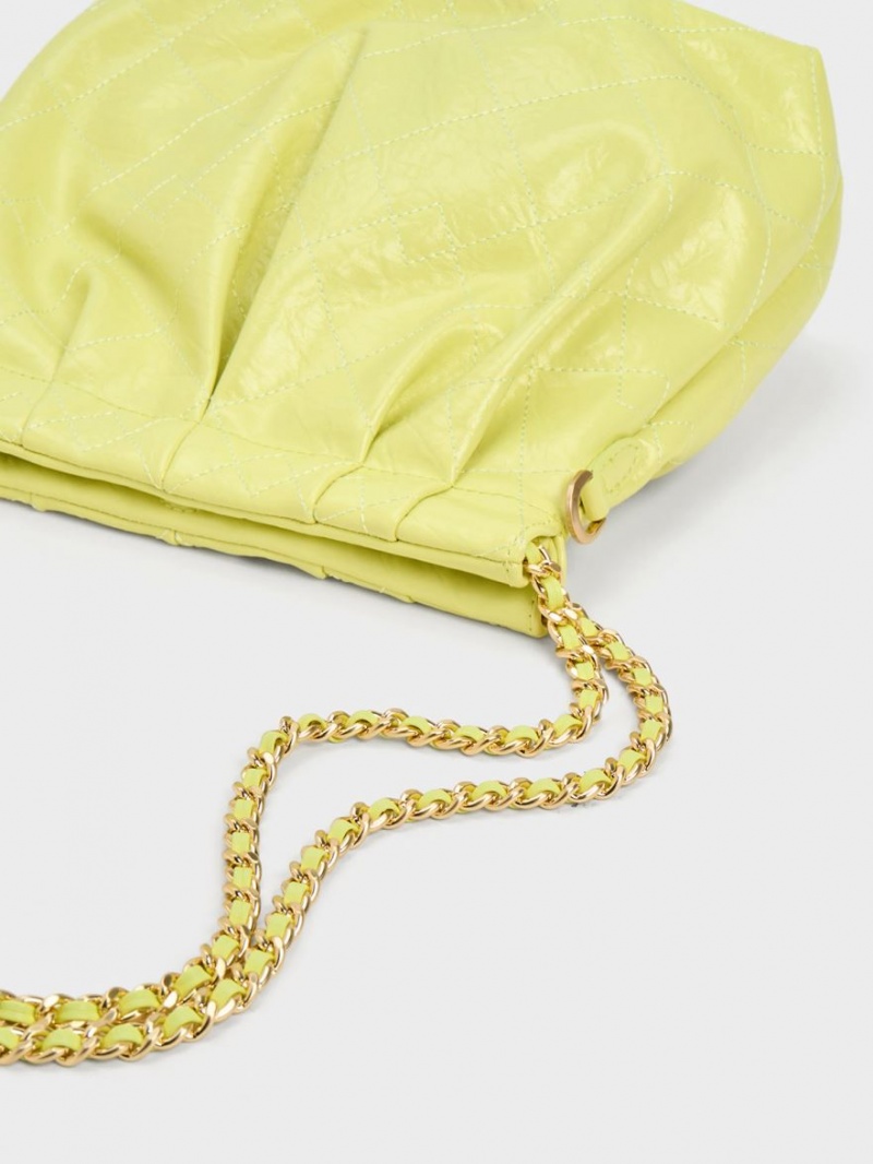 Charles And Keith Duo Chain Handle Shoulder Bags Yellow | PHILIPPINES D413