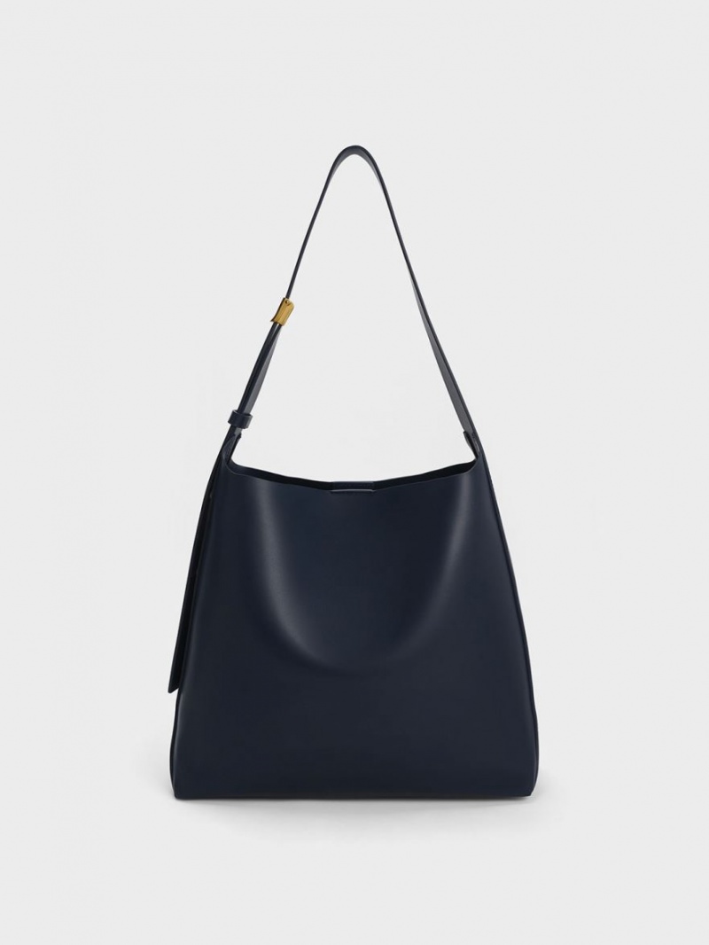 Charles And Keith Edna Tote Bags Navy | PHILIPPINES X075