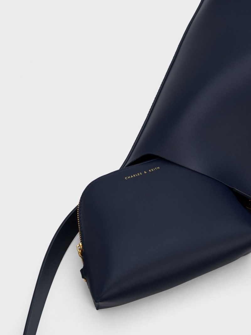 Charles And Keith Edna Tote Bags Navy | PHILIPPINES X075