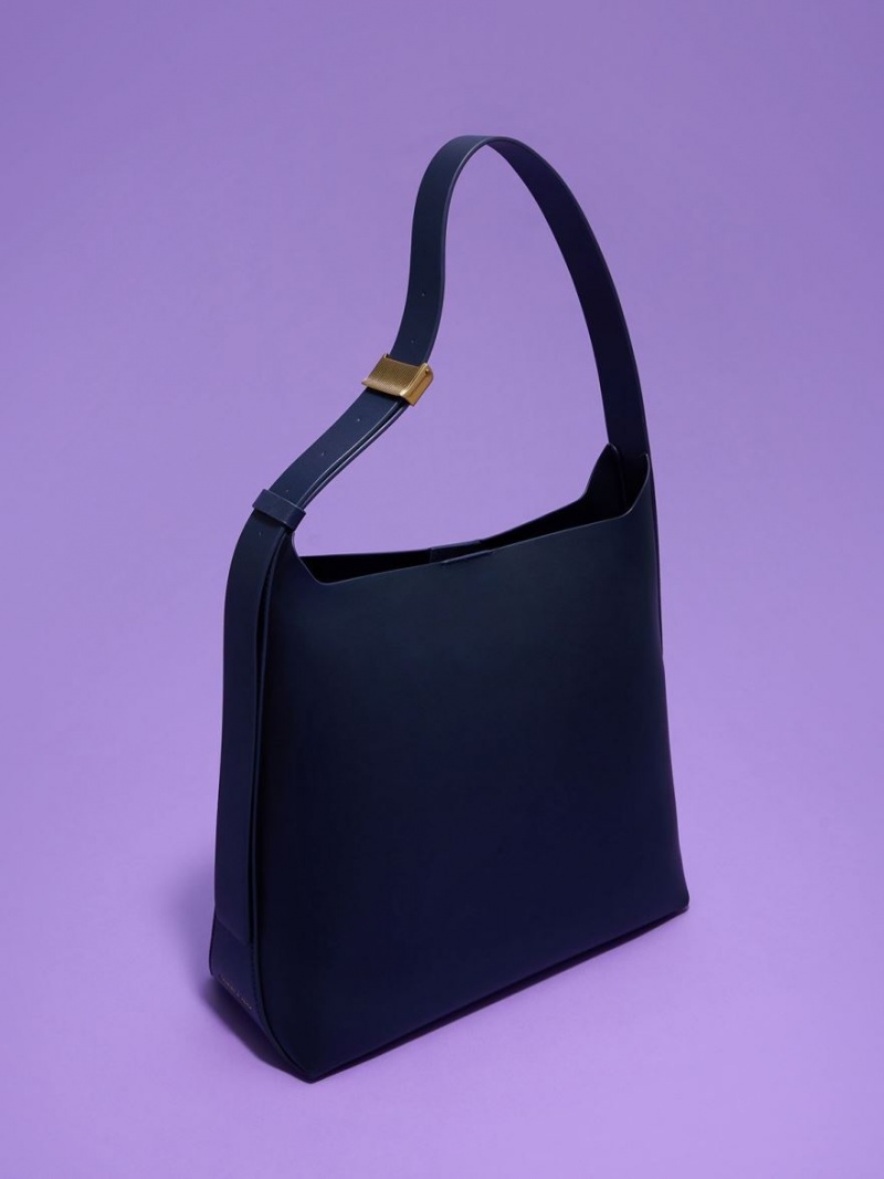 Charles And Keith Edna Tote Bags Navy | PHILIPPINES X075