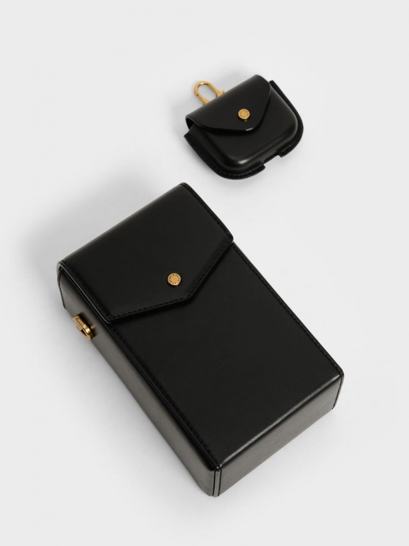 Charles And Keith Elongated Crossbody Bags Black | PHILIPPINES H519