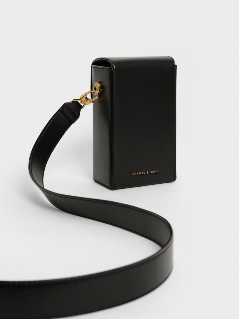 Charles And Keith Elongated Crossbody Bags Black | PHILIPPINES H519