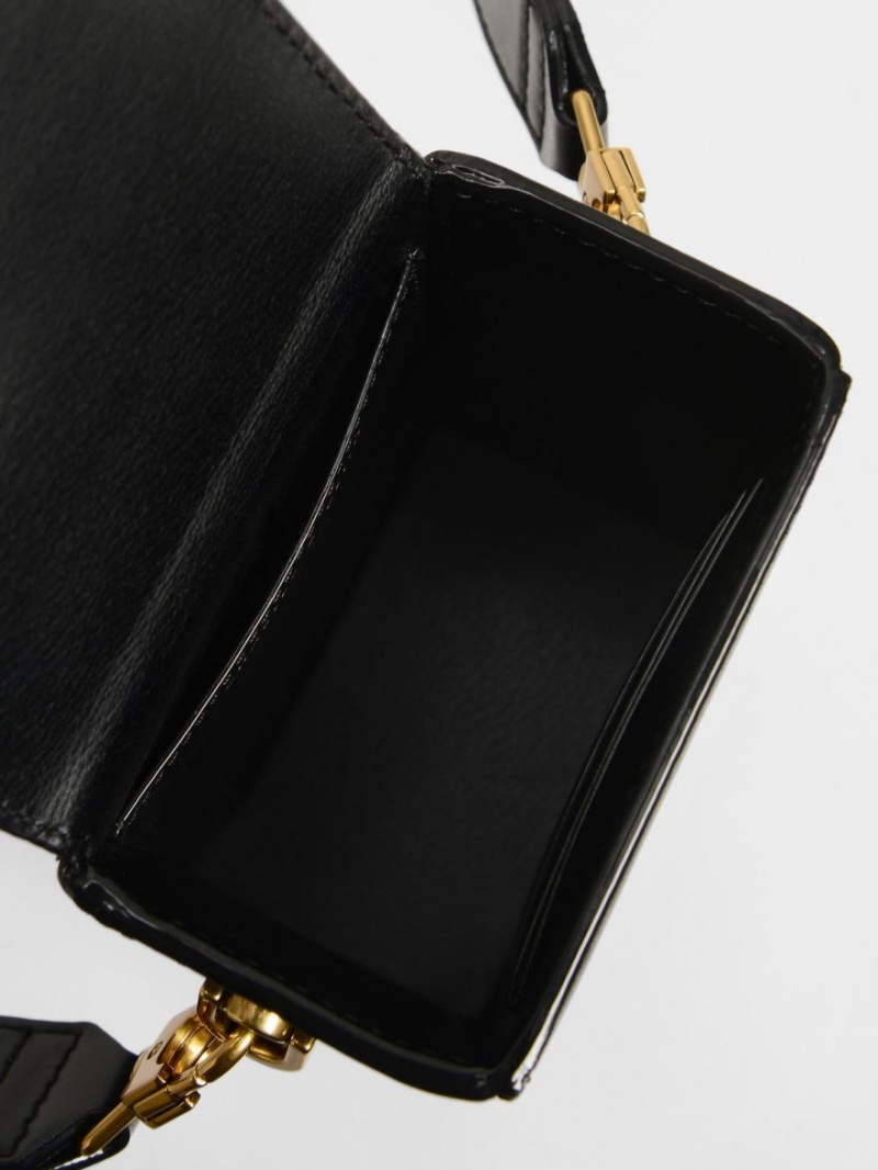 Charles And Keith Elongated Crossbody Bags Black | PHILIPPINES H519