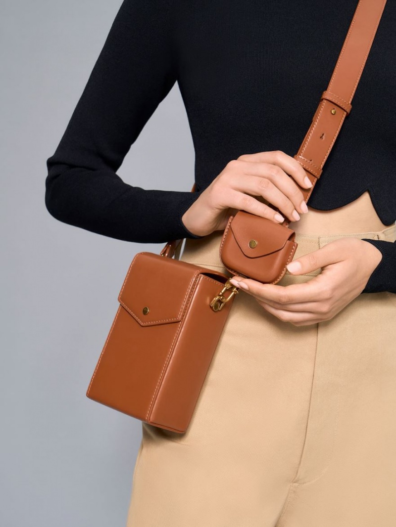 Charles And Keith Elongated Crossbody Bags Brown | PHILIPPINES I083