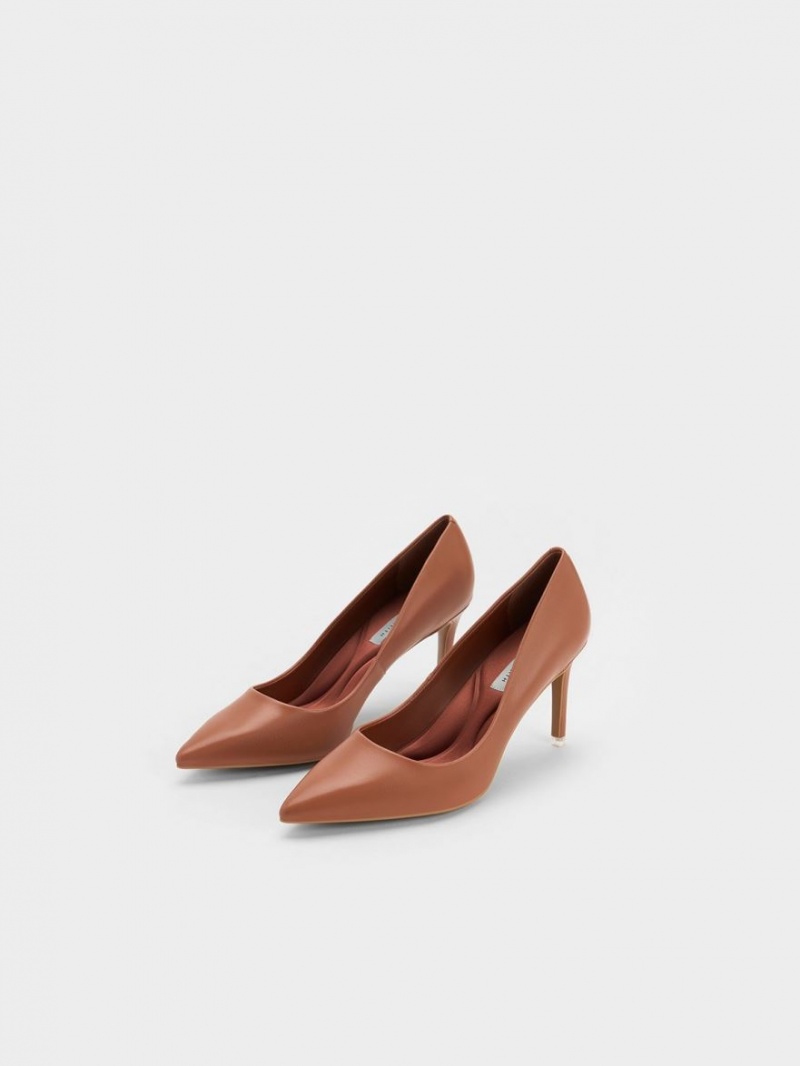 Charles And Keith Emmy Pointed-Toe Pumps Brown | PHILIPPINES V605