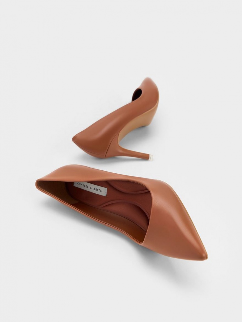 Charles And Keith Emmy Pointed-Toe Pumps Brown | PHILIPPINES V605