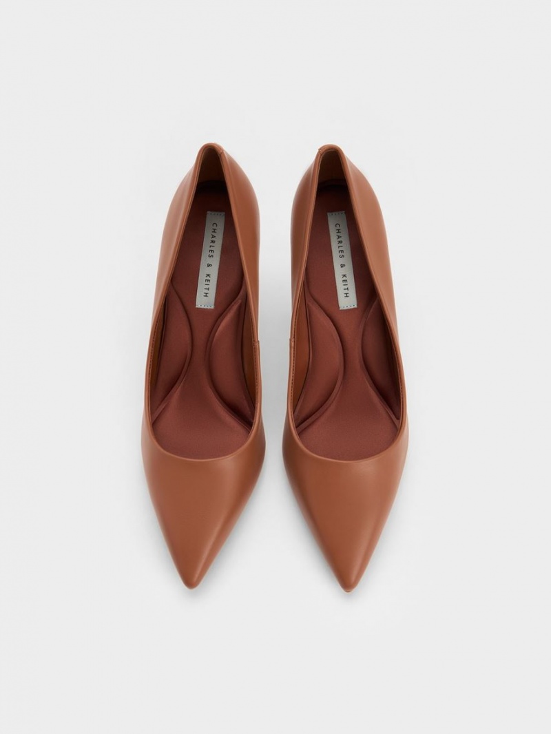 Charles And Keith Emmy Pointed-Toe Pumps Brown | PHILIPPINES V605