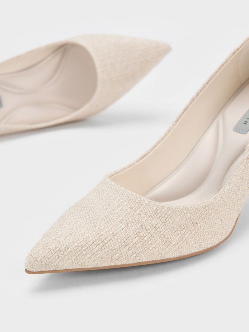 Charles And Keith Emmy Pointed-Toe Pumps Beige | PHILIPPINES Q180