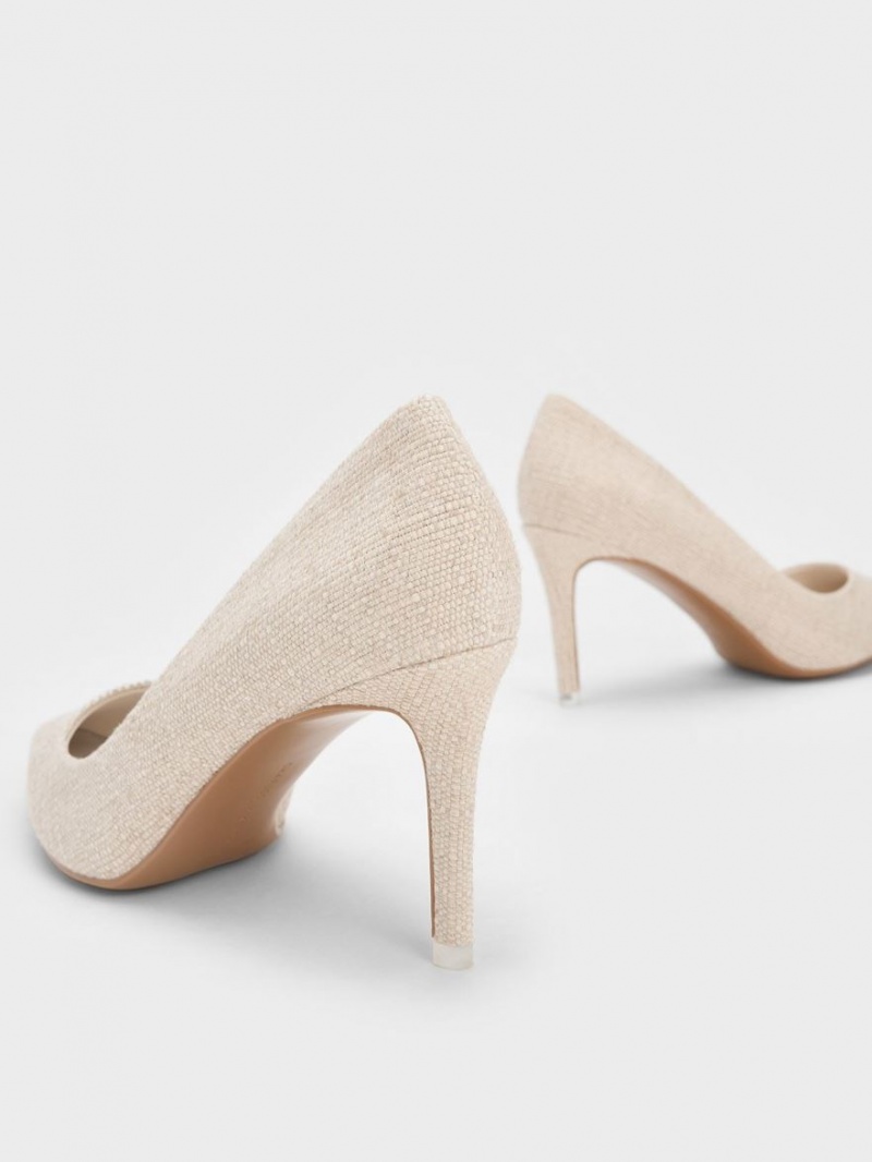 Charles And Keith Emmy Pointed-Toe Pumps Beige | PHILIPPINES Q180