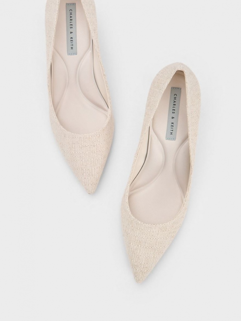 Charles And Keith Emmy Pointed-Toe Pumps Beige | PHILIPPINES Q180