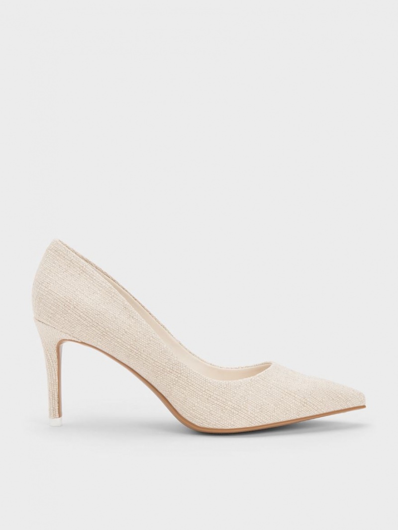 Charles And Keith Emmy Pointed-Toe Pumps Beige | PHILIPPINES Q180