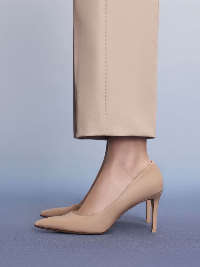 Charles And Keith Emmy Pointed-Toe Pumps Beige | PHILIPPINES V493