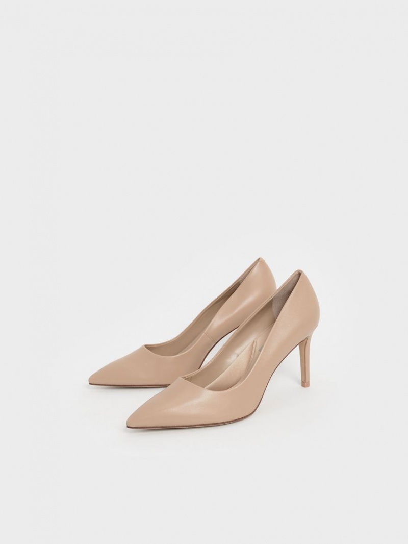 Charles And Keith Emmy Pointed-Toe Pumps Beige | PHILIPPINES V493