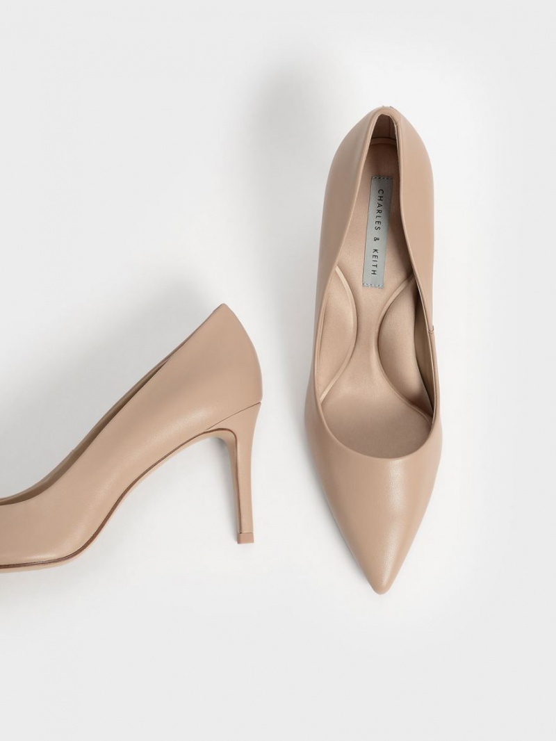 Charles And Keith Emmy Pointed-Toe Pumps Beige | PHILIPPINES V493