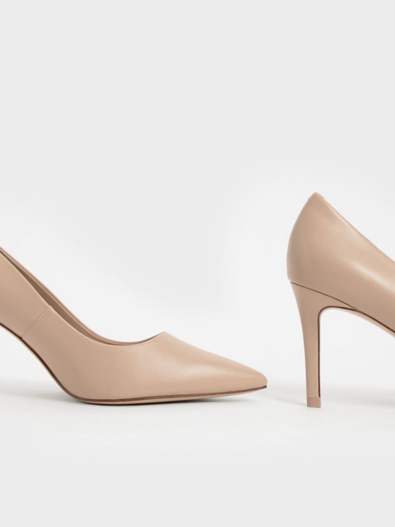 Charles And Keith Emmy Pointed-Toe Pumps Beige | PHILIPPINES V493