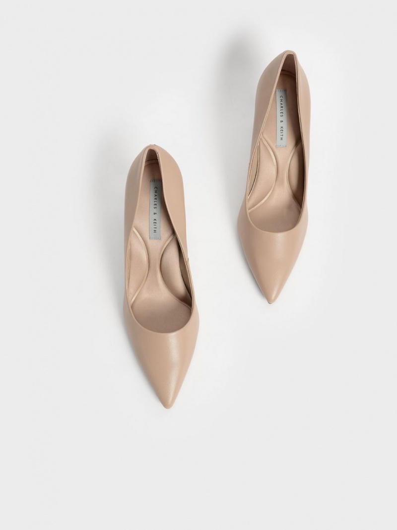 Charles And Keith Emmy Pointed-Toe Pumps Beige | PHILIPPINES V493