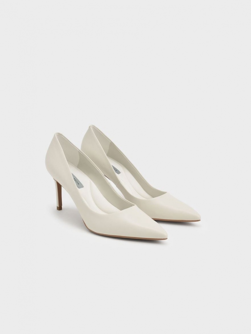 Charles And Keith Emmy Pointed-Toe Pumps White | PHILIPPINES X642