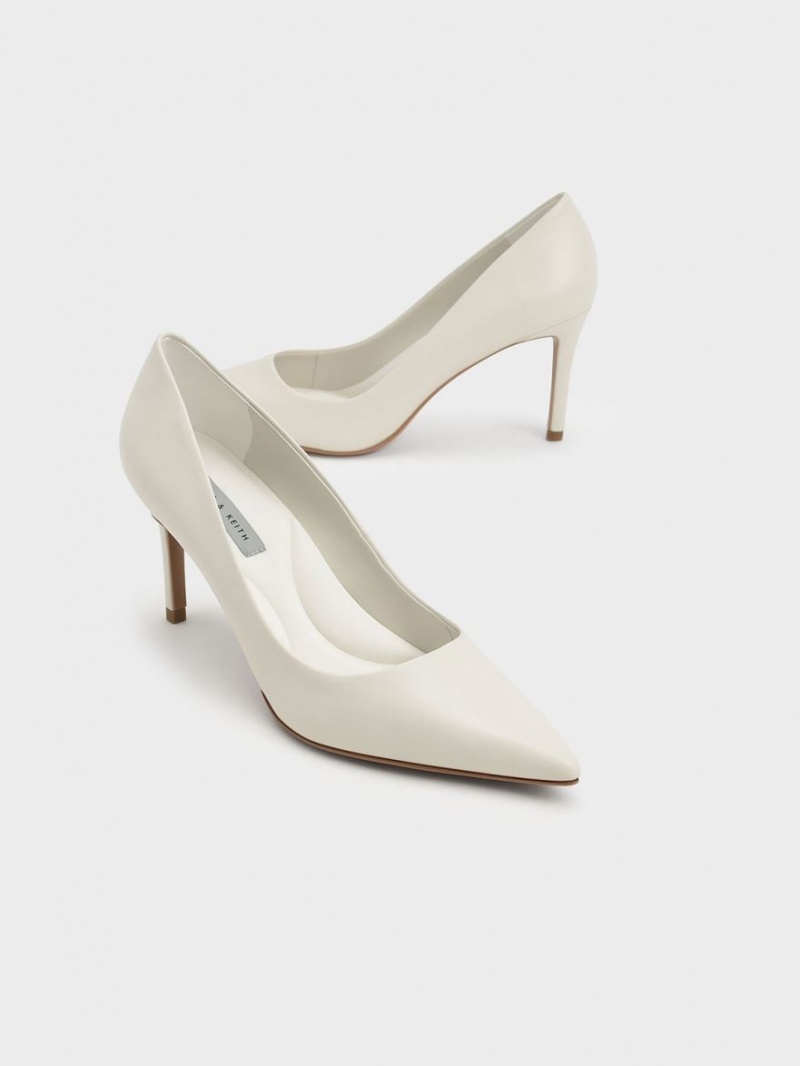 Charles And Keith Emmy Pointed-Toe Pumps White | PHILIPPINES X642