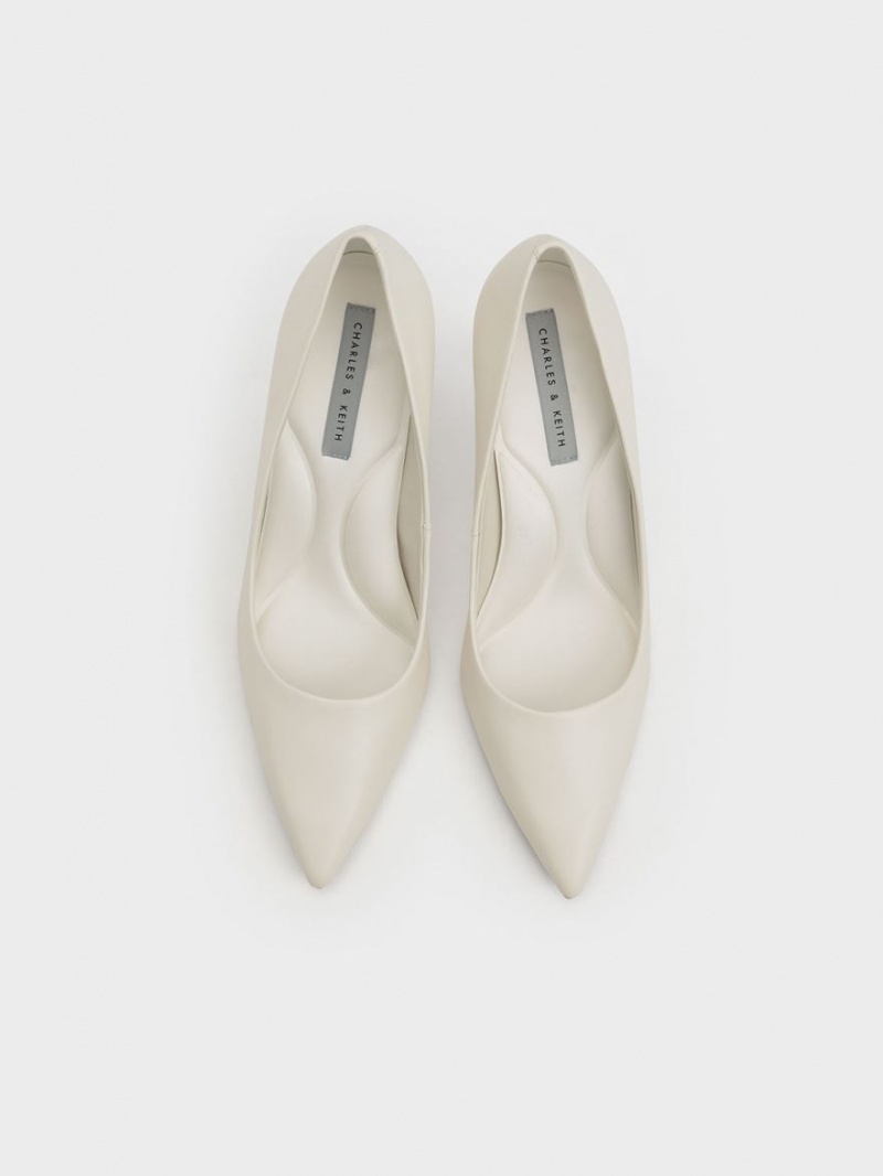 Charles And Keith Emmy Pointed-Toe Pumps White | PHILIPPINES X642