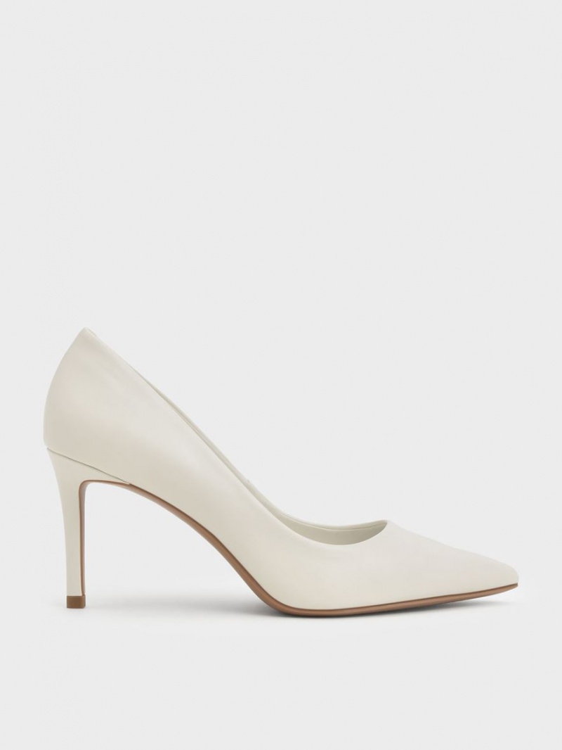 Charles And Keith Emmy Pointed-Toe Pumps White | PHILIPPINES X642