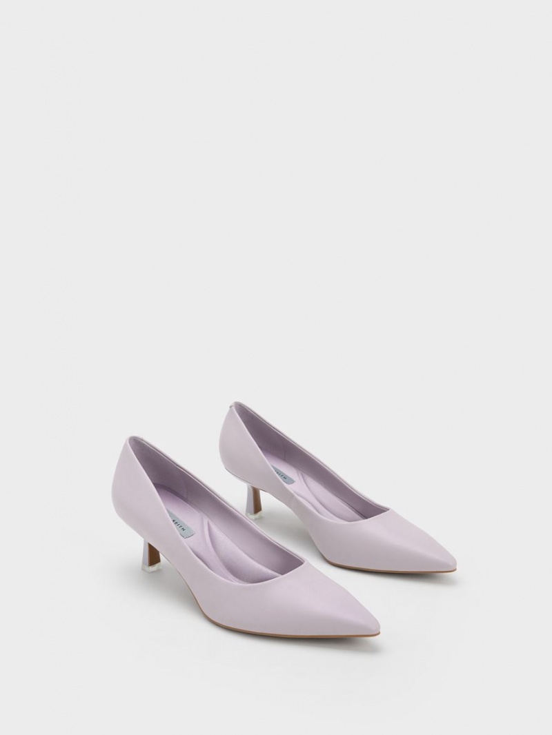 Charles And Keith Emmy Spool Heel Pumps Purple | PHILIPPINES T302