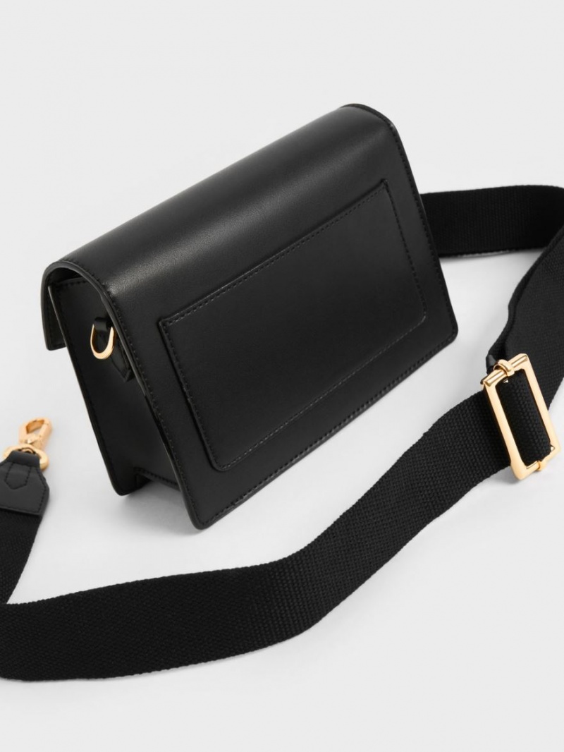 Charles And Keith Envelope Crossbody Bags Black / White | PHILIPPINES X476